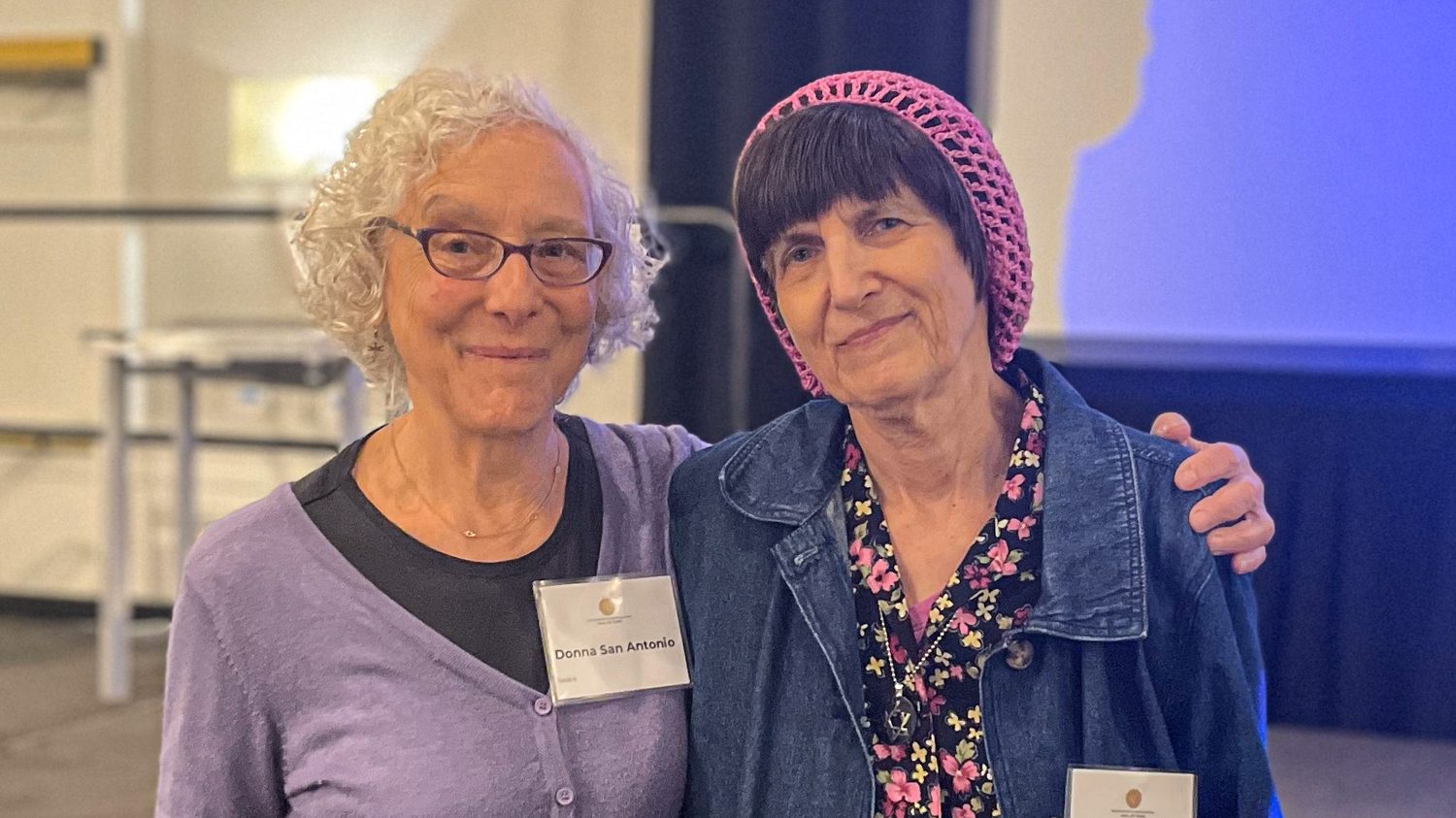 Donna Halper and Donna San Antonio at the Massachusetts Broadcasters Hall of Fame induction ceremony